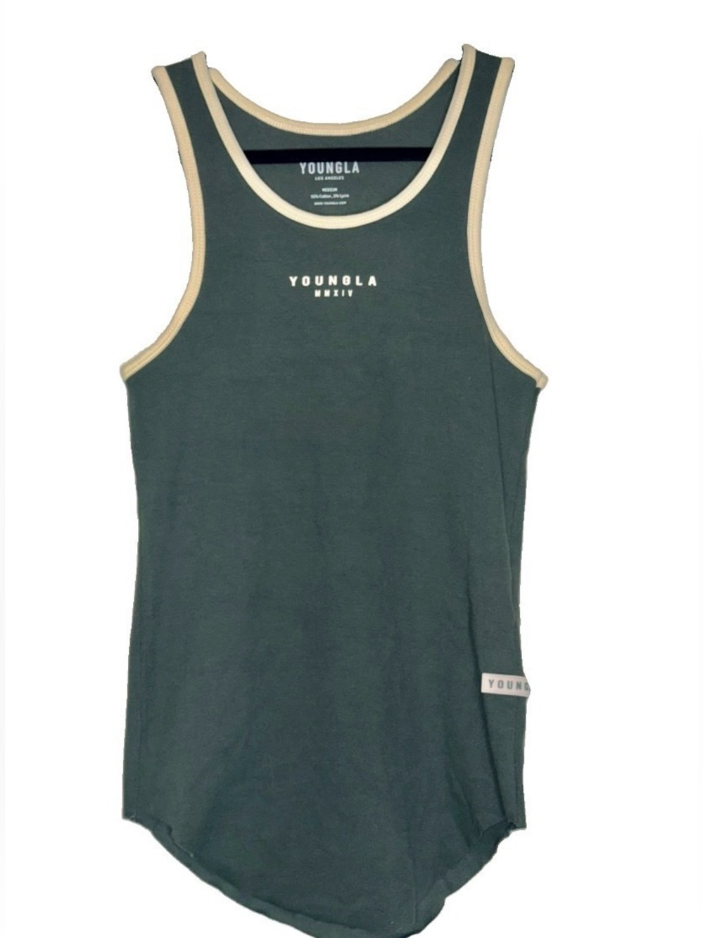 Young LA Women’s Olive Green Tank Top Model #313 YLA2088 Size Medium EUC